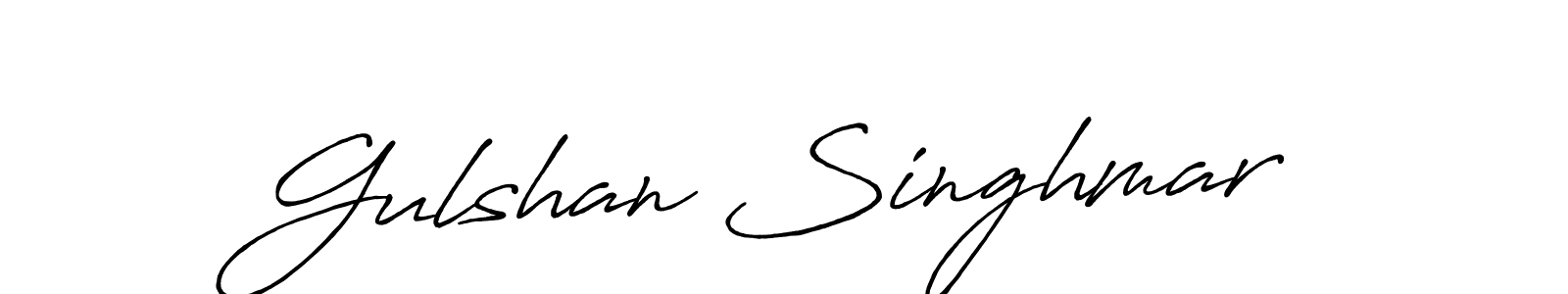 Create a beautiful signature design for name Gulshan Singhmar. With this signature (Antro_Vectra_Bolder) fonts, you can make a handwritten signature for free. Gulshan Singhmar signature style 7 images and pictures png