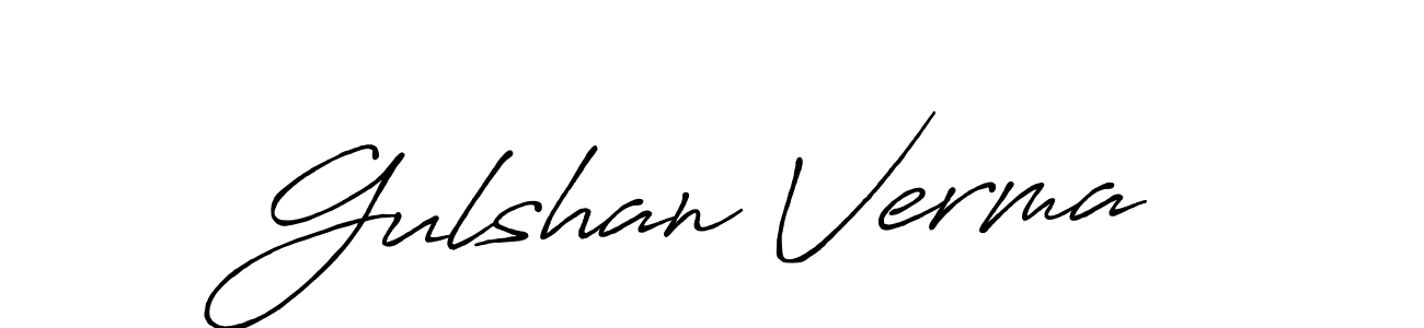 Make a beautiful signature design for name Gulshan Verma. With this signature (Antro_Vectra_Bolder) style, you can create a handwritten signature for free. Gulshan Verma signature style 7 images and pictures png