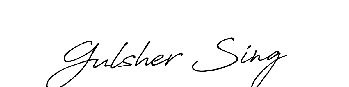 Create a beautiful signature design for name Gulsher Sing. With this signature (Antro_Vectra_Bolder) fonts, you can make a handwritten signature for free. Gulsher Sing signature style 7 images and pictures png
