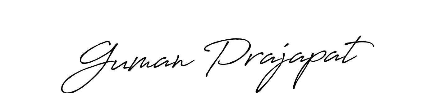 The best way (Antro_Vectra_Bolder) to make a short signature is to pick only two or three words in your name. The name Guman Prajapat include a total of six letters. For converting this name. Guman Prajapat signature style 7 images and pictures png