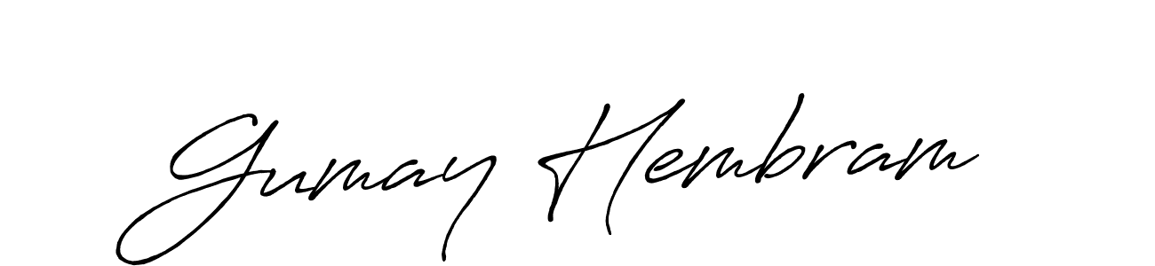 if you are searching for the best signature style for your name Gumay Hembram. so please give up your signature search. here we have designed multiple signature styles  using Antro_Vectra_Bolder. Gumay Hembram signature style 7 images and pictures png