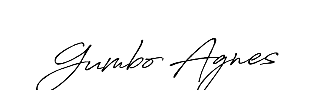 Also we have Gumbo Agnes name is the best signature style. Create professional handwritten signature collection using Antro_Vectra_Bolder autograph style. Gumbo Agnes signature style 7 images and pictures png
