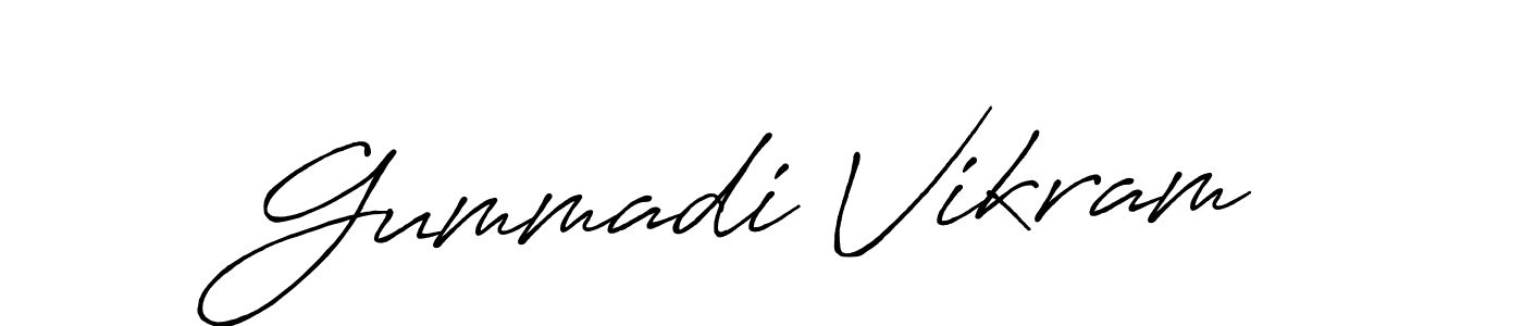 Design your own signature with our free online signature maker. With this signature software, you can create a handwritten (Antro_Vectra_Bolder) signature for name Gummadi Vikram. Gummadi Vikram signature style 7 images and pictures png