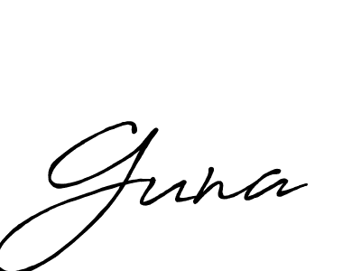You should practise on your own different ways (Antro_Vectra_Bolder) to write your name (Guna) in signature. don't let someone else do it for you. Guna signature style 7 images and pictures png
