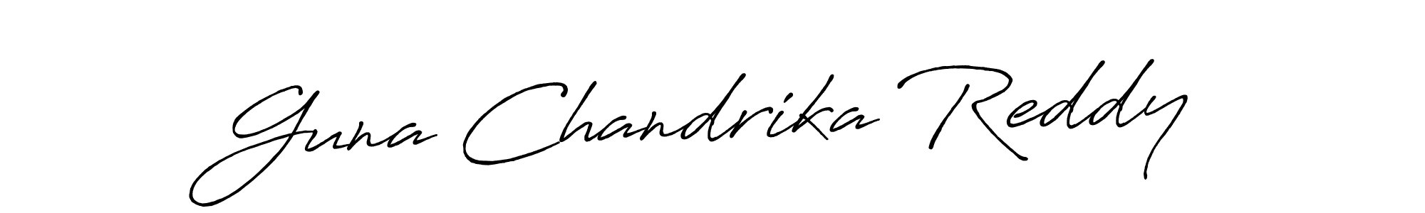 Create a beautiful signature design for name Guna Chandrika Reddy. With this signature (Antro_Vectra_Bolder) fonts, you can make a handwritten signature for free. Guna Chandrika Reddy signature style 7 images and pictures png