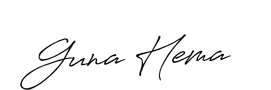Make a beautiful signature design for name Guna Hema. With this signature (Antro_Vectra_Bolder) style, you can create a handwritten signature for free. Guna Hema signature style 7 images and pictures png