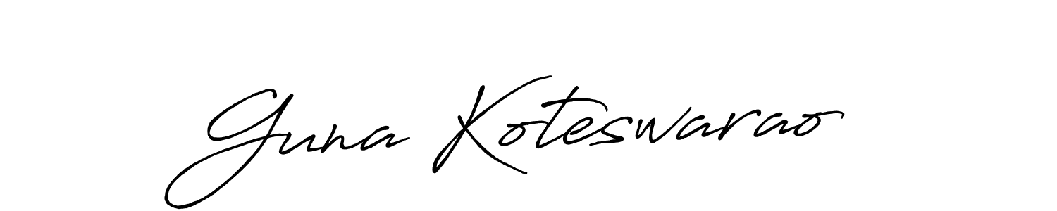 Make a beautiful signature design for name Guna Koteswarao. With this signature (Antro_Vectra_Bolder) style, you can create a handwritten signature for free. Guna Koteswarao signature style 7 images and pictures png