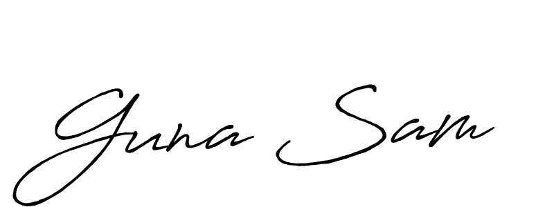 This is the best signature style for the Guna Sam name. Also you like these signature font (Antro_Vectra_Bolder). Mix name signature. Guna Sam signature style 7 images and pictures png