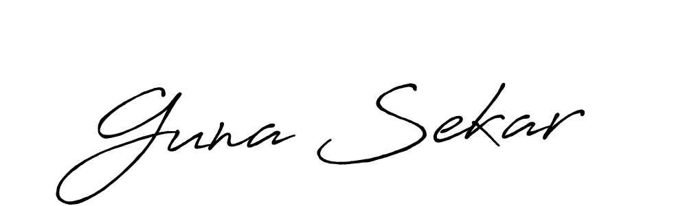 Guna Sekar stylish signature style. Best Handwritten Sign (Antro_Vectra_Bolder) for my name. Handwritten Signature Collection Ideas for my name Guna Sekar. Guna Sekar signature style 7 images and pictures png