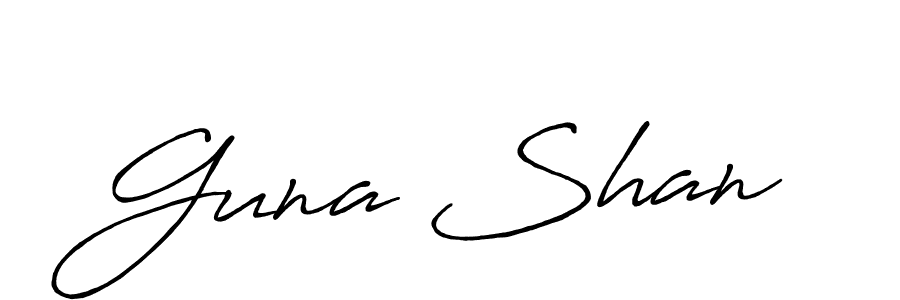 The best way (Antro_Vectra_Bolder) to make a short signature is to pick only two or three words in your name. The name Guna Shan include a total of six letters. For converting this name. Guna Shan signature style 7 images and pictures png