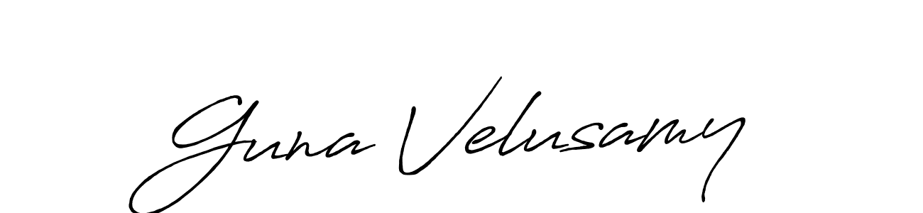How to make Guna Velusamy signature? Antro_Vectra_Bolder is a professional autograph style. Create handwritten signature for Guna Velusamy name. Guna Velusamy signature style 7 images and pictures png