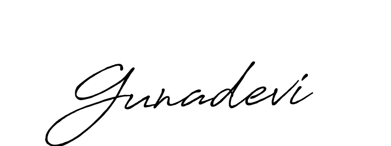 How to make Gunadevi name signature. Use Antro_Vectra_Bolder style for creating short signs online. This is the latest handwritten sign. Gunadevi signature style 7 images and pictures png