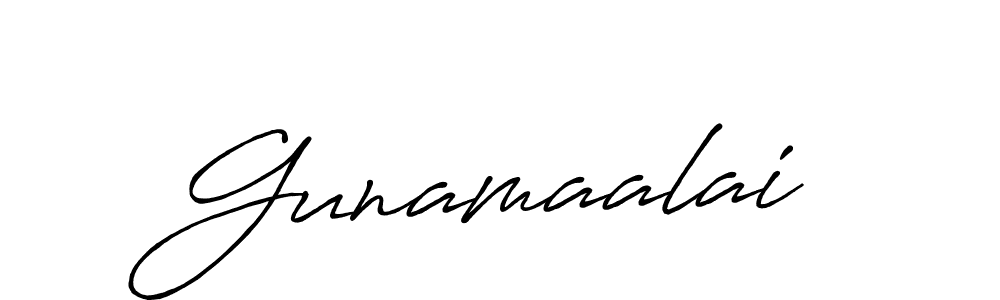 How to make Gunamaalai signature? Antro_Vectra_Bolder is a professional autograph style. Create handwritten signature for Gunamaalai name. Gunamaalai signature style 7 images and pictures png