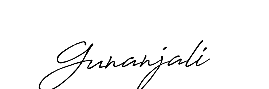 How to make Gunanjali name signature. Use Antro_Vectra_Bolder style for creating short signs online. This is the latest handwritten sign. Gunanjali signature style 7 images and pictures png