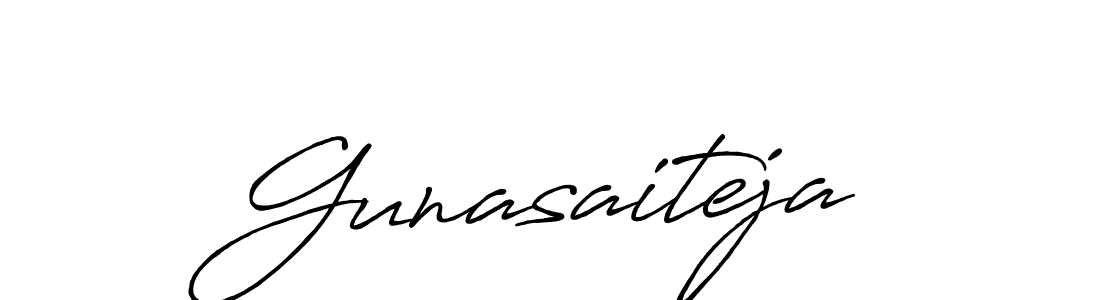 Create a beautiful signature design for name Gunasaiteja. With this signature (Antro_Vectra_Bolder) fonts, you can make a handwritten signature for free. Gunasaiteja signature style 7 images and pictures png