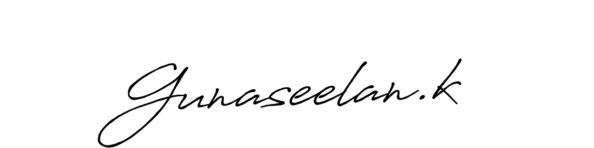 Also we have Gunaseelan.k name is the best signature style. Create professional handwritten signature collection using Antro_Vectra_Bolder autograph style. Gunaseelan.k signature style 7 images and pictures png