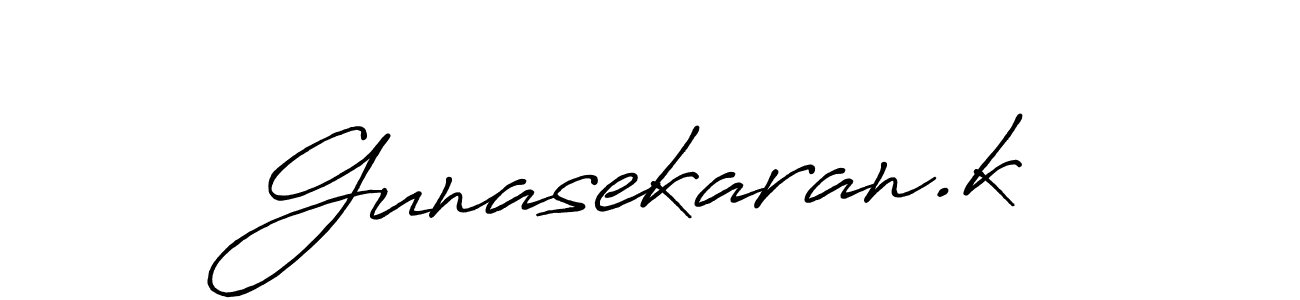 Create a beautiful signature design for name Gunasekaran.k. With this signature (Antro_Vectra_Bolder) fonts, you can make a handwritten signature for free. Gunasekaran.k signature style 7 images and pictures png