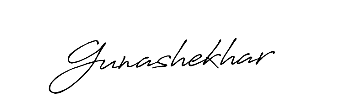 How to make Gunashekhar name signature. Use Antro_Vectra_Bolder style for creating short signs online. This is the latest handwritten sign. Gunashekhar signature style 7 images and pictures png