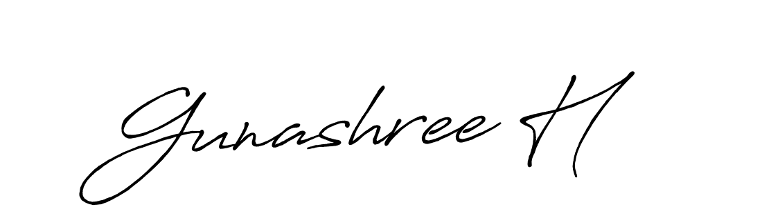How to Draw Gunashree H signature style? Antro_Vectra_Bolder is a latest design signature styles for name Gunashree H. Gunashree H signature style 7 images and pictures png
