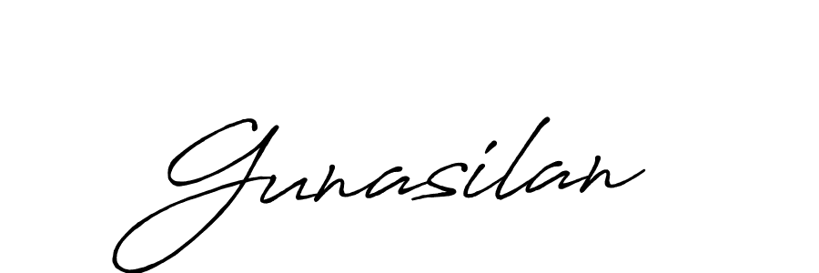 Gunasilan stylish signature style. Best Handwritten Sign (Antro_Vectra_Bolder) for my name. Handwritten Signature Collection Ideas for my name Gunasilan. Gunasilan signature style 7 images and pictures png