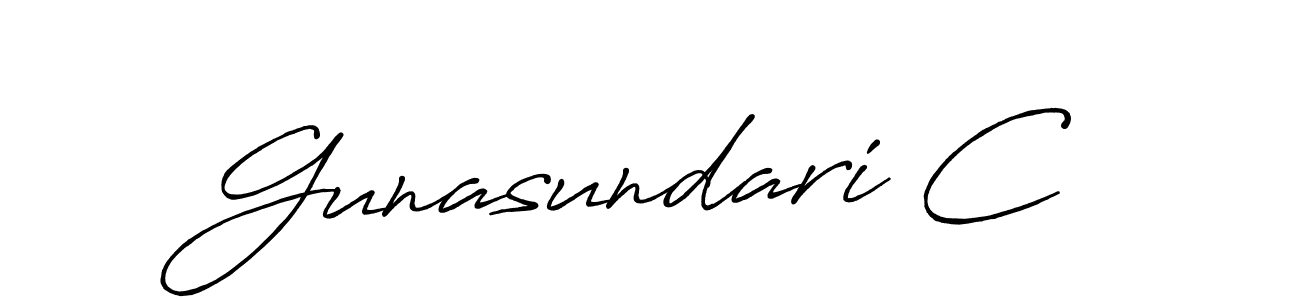 Use a signature maker to create a handwritten signature online. With this signature software, you can design (Antro_Vectra_Bolder) your own signature for name Gunasundari C. Gunasundari C signature style 7 images and pictures png