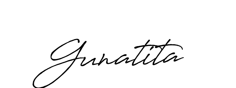 Use a signature maker to create a handwritten signature online. With this signature software, you can design (Antro_Vectra_Bolder) your own signature for name Gunatita. Gunatita signature style 7 images and pictures png