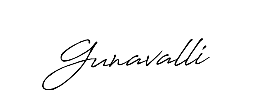 Make a beautiful signature design for name Gunavalli. With this signature (Antro_Vectra_Bolder) style, you can create a handwritten signature for free. Gunavalli signature style 7 images and pictures png