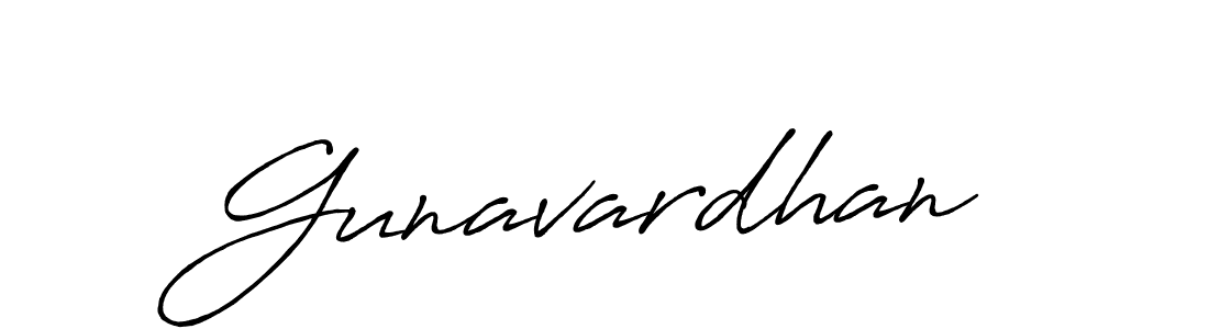 Make a beautiful signature design for name Gunavardhan. With this signature (Antro_Vectra_Bolder) style, you can create a handwritten signature for free. Gunavardhan signature style 7 images and pictures png