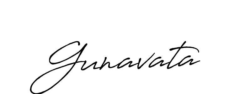 Use a signature maker to create a handwritten signature online. With this signature software, you can design (Antro_Vectra_Bolder) your own signature for name Gunavata. Gunavata signature style 7 images and pictures png