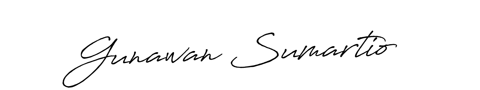 Create a beautiful signature design for name Gunawan Sumartio. With this signature (Antro_Vectra_Bolder) fonts, you can make a handwritten signature for free. Gunawan Sumartio signature style 7 images and pictures png