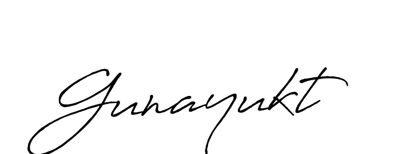 Make a beautiful signature design for name Gunayukt. With this signature (Antro_Vectra_Bolder) style, you can create a handwritten signature for free. Gunayukt signature style 7 images and pictures png