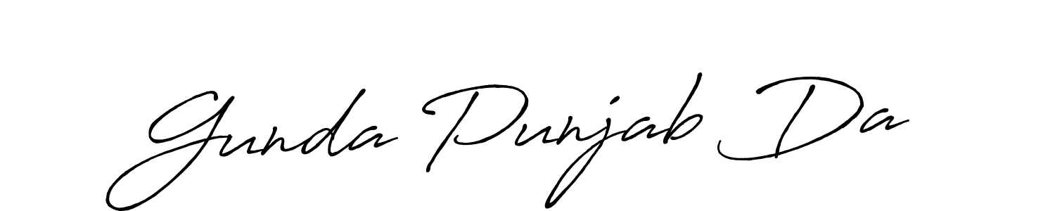 Antro_Vectra_Bolder is a professional signature style that is perfect for those who want to add a touch of class to their signature. It is also a great choice for those who want to make their signature more unique. Get Gunda Punjab Da name to fancy signature for free. Gunda Punjab Da signature style 7 images and pictures png