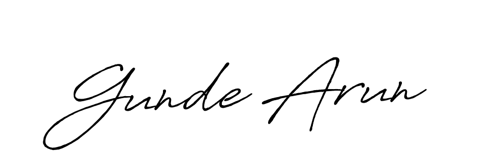 How to make Gunde Arun signature? Antro_Vectra_Bolder is a professional autograph style. Create handwritten signature for Gunde Arun name. Gunde Arun signature style 7 images and pictures png