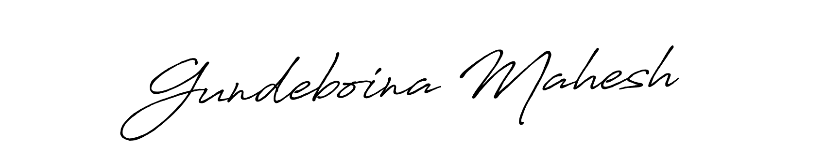 Make a beautiful signature design for name Gundeboina Mahesh. With this signature (Antro_Vectra_Bolder) style, you can create a handwritten signature for free. Gundeboina Mahesh signature style 7 images and pictures png
