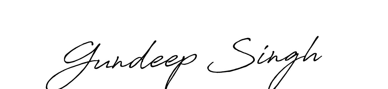 Make a beautiful signature design for name Gundeep Singh. With this signature (Antro_Vectra_Bolder) style, you can create a handwritten signature for free. Gundeep Singh signature style 7 images and pictures png