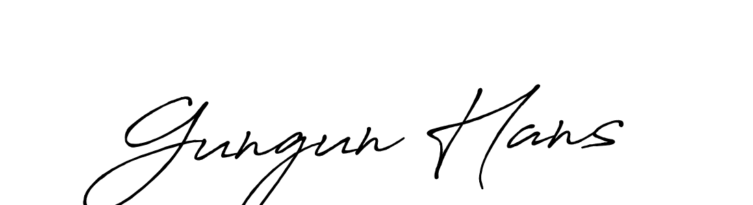 Use a signature maker to create a handwritten signature online. With this signature software, you can design (Antro_Vectra_Bolder) your own signature for name Gungun Hans. Gungun Hans signature style 7 images and pictures png