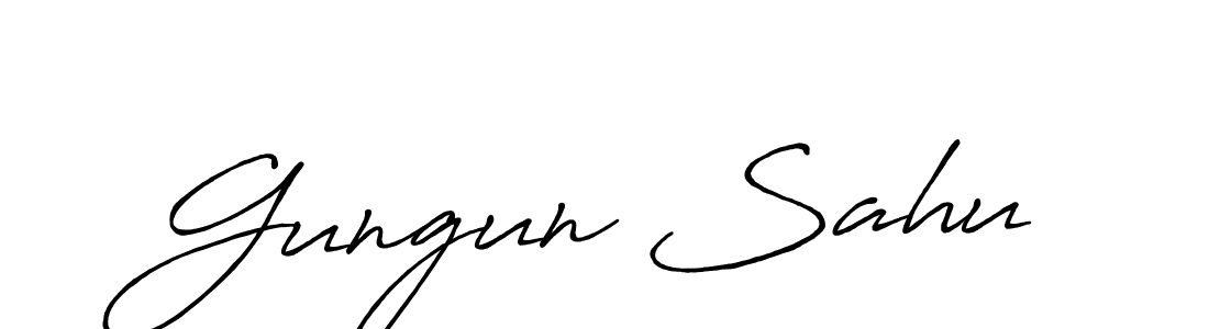 Make a beautiful signature design for name Gungun Sahu. With this signature (Antro_Vectra_Bolder) style, you can create a handwritten signature for free. Gungun Sahu signature style 7 images and pictures png