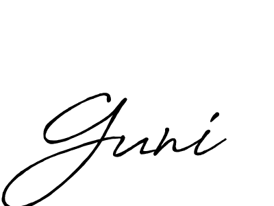 if you are searching for the best signature style for your name Guni. so please give up your signature search. here we have designed multiple signature styles  using Antro_Vectra_Bolder. Guni signature style 7 images and pictures png