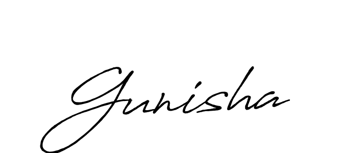 Use a signature maker to create a handwritten signature online. With this signature software, you can design (Antro_Vectra_Bolder) your own signature for name Gunisha. Gunisha signature style 7 images and pictures png