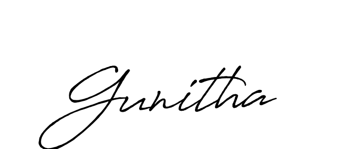 Gunitha stylish signature style. Best Handwritten Sign (Antro_Vectra_Bolder) for my name. Handwritten Signature Collection Ideas for my name Gunitha. Gunitha signature style 7 images and pictures png