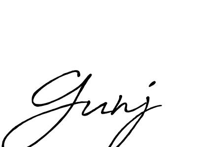 How to make Gunj signature? Antro_Vectra_Bolder is a professional autograph style. Create handwritten signature for Gunj name. Gunj signature style 7 images and pictures png