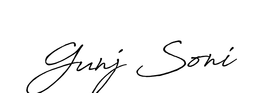 Design your own signature with our free online signature maker. With this signature software, you can create a handwritten (Antro_Vectra_Bolder) signature for name Gunj Soni. Gunj Soni signature style 7 images and pictures png