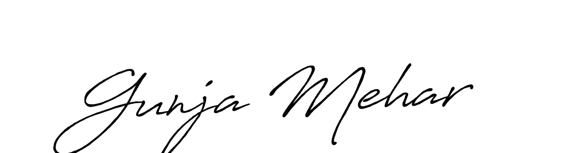 Also we have Gunja Mehar name is the best signature style. Create professional handwritten signature collection using Antro_Vectra_Bolder autograph style. Gunja Mehar signature style 7 images and pictures png