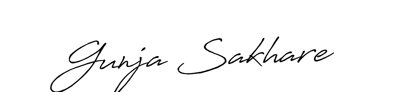 You should practise on your own different ways (Antro_Vectra_Bolder) to write your name (Gunja Sakhare) in signature. don't let someone else do it for you. Gunja Sakhare signature style 7 images and pictures png