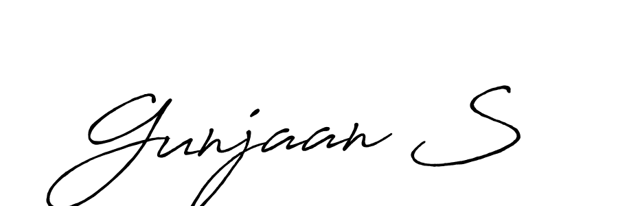 How to make Gunjaan S name signature. Use Antro_Vectra_Bolder style for creating short signs online. This is the latest handwritten sign. Gunjaan S signature style 7 images and pictures png