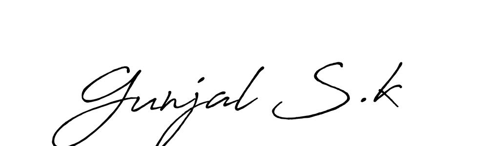 Make a beautiful signature design for name Gunjal S.k. Use this online signature maker to create a handwritten signature for free. Gunjal S.k signature style 7 images and pictures png