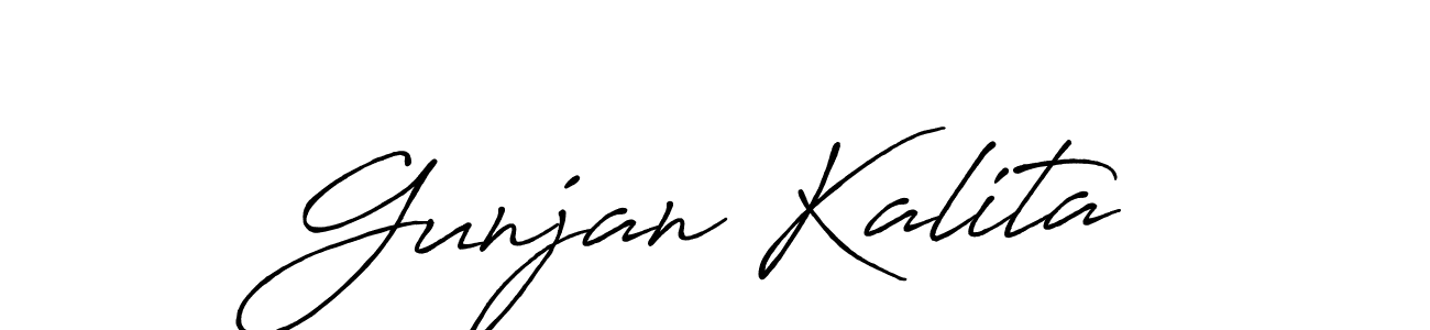 Gunjan Kalita stylish signature style. Best Handwritten Sign (Antro_Vectra_Bolder) for my name. Handwritten Signature Collection Ideas for my name Gunjan Kalita. Gunjan Kalita signature style 7 images and pictures png