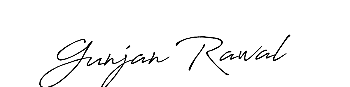 Create a beautiful signature design for name Gunjan Rawal. With this signature (Antro_Vectra_Bolder) fonts, you can make a handwritten signature for free. Gunjan Rawal signature style 7 images and pictures png