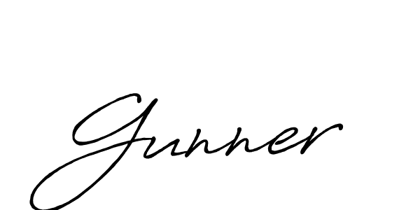 Gunner stylish signature style. Best Handwritten Sign (Antro_Vectra_Bolder) for my name. Handwritten Signature Collection Ideas for my name Gunner. Gunner signature style 7 images and pictures png