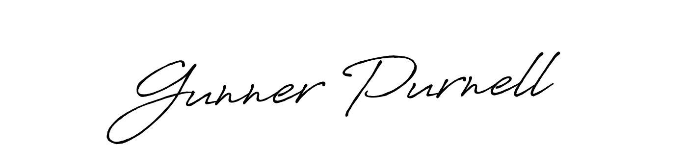 Gunner Purnell stylish signature style. Best Handwritten Sign (Antro_Vectra_Bolder) for my name. Handwritten Signature Collection Ideas for my name Gunner Purnell. Gunner Purnell signature style 7 images and pictures png